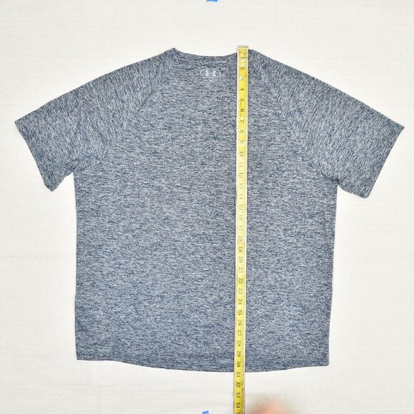 Under Armour Men T Shirt Short Sleeve Striped Polyester Blue Size 2XL Tech Tee - Picture 5 of 8